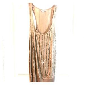 Forever 21 Tan Sequins racer back tank size large